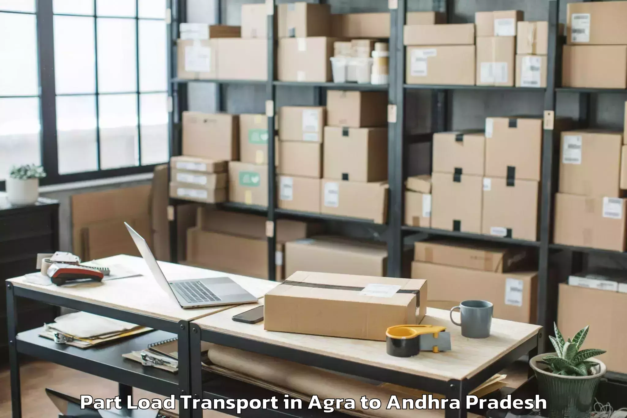 Book Agra to Vignan University Guntur Part Load Transport Online